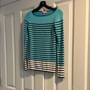 Lilly Pulitzer Blue Fitted Blouse